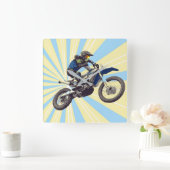 Horloge Carrée Motocross (Maison)