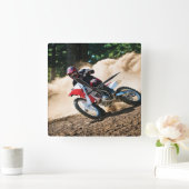 Horloge Carrée Motocross (Maison)