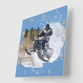 Horloge Carrée Motoneige aéroporté (Angle)