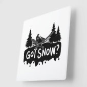 Horloge Carrée Motoneige - Ai De La Neige (Angle)