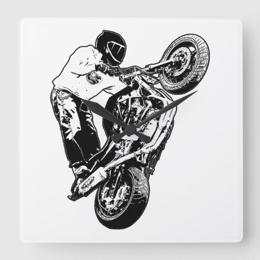 Horloge Carrée Motorcycle (Recto)
