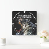 Horloge Carrée Mots Motivationnels - La Faim Ne Suffit Pas (Maison)