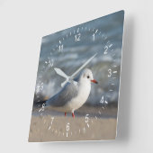 Horloge Carrée Mouette (Angle)