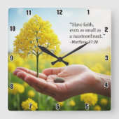 Horloge Carrée Moustard Seed : La simple vérité de la foi (Recto)