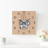Horloge Carrée Mug Life Wall Clock (Maison)