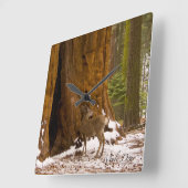 Horloge Carrée Mule Deer (Angle)