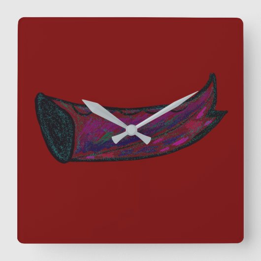 Horloge Carrée Multicolored Fishtail Square Wall Clock (Recto)