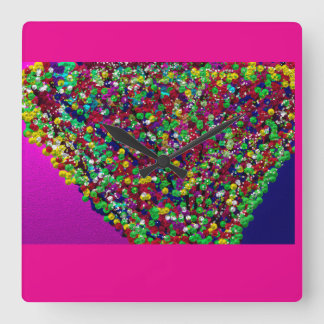 Horloge Carrée Multicolored Tree Between Worlds