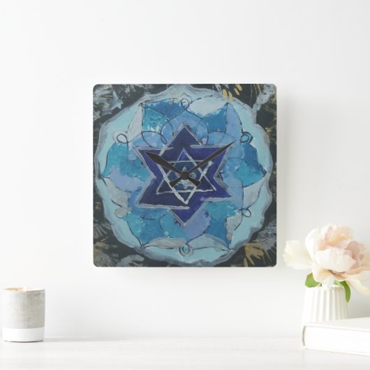 Horloge Carrée Multiverse Star of David (Maison)