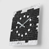 Horloge Carrée Mur de Black et White (Angle)