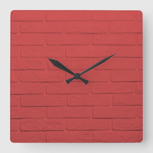 Horloge Carrée mur de briques rouges (Recto)