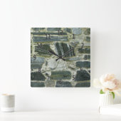 Horloge Carrée Mur de pierre ancienne (Maison)