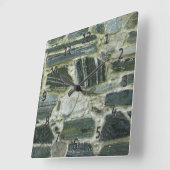 Horloge Carrée Mur de pierre ancienne (Angle)