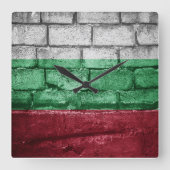 Horloge Carrée Mur drapeau de Bulgarie (Recto)