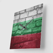 Horloge Carrée Mur drapeau de Bulgarie (Angle)