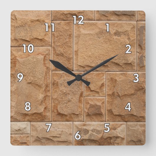 Horloge Carrée Mur en pierre à plusieurs formes cool (Recto)