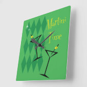 Horloge Carrée Mur Martini Retro (Angle)