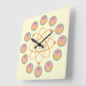Horloge carrée murale à thème chimie (Angle)