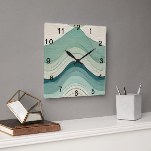 Horloge Carrée Murugi Home & Decor Flow Whimsique Carré Acrylique