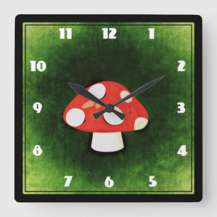 Horloge Carrée Mushroom de Cute