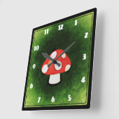 Horloge Carrée Mushroom de Cute (Angle)