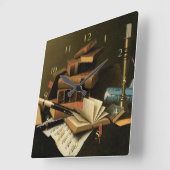 Horloge Carrée Music and Literature (Angle)