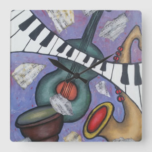 Horloge Carrée Music art Wall Clock
