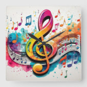 Horloge Carrée Music Notes (Recto)