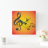 Horloge Carrée Music Notes Wall Clock (Maison)