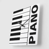 Horloge Carrée music-themed piano keys (Angle)