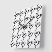 Horloge Carrée **MUSIC TO MY EARS** MUSICAL NOTES Clock (Angle)