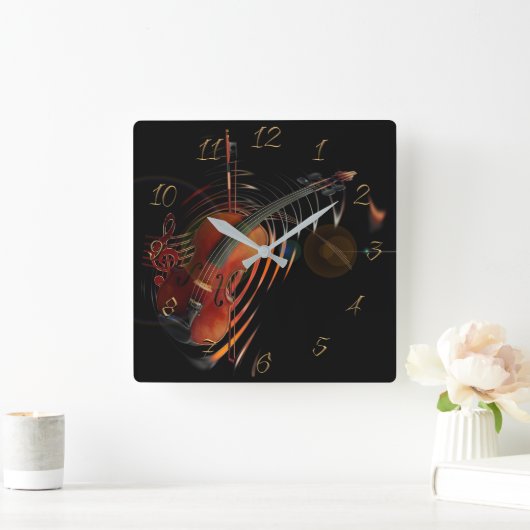 Horloge Carrée Musical (Maison)