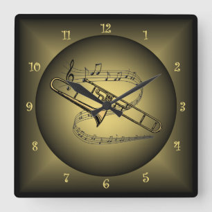 Horloge Carrée ~ musical de globes de ~ d'instrument de musique
