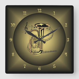 Horloge Carrée ~ ~Musical d'échelle de ~ de globe d'instrument