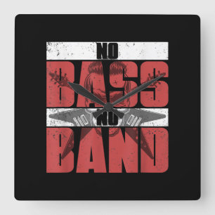 Horloge Carrée Musicien Bhelp Idée Cadeau Basse Guitare