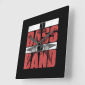 Horloge Carrée Musicien Bhelp Idée Cadeau Basse Guitare (Angle)