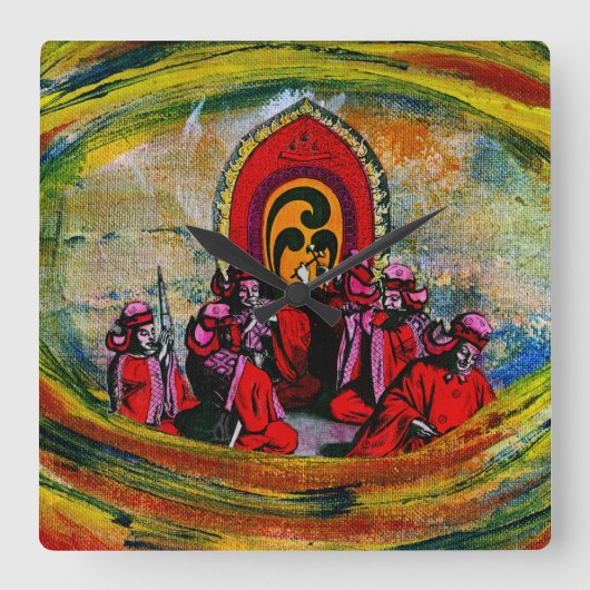 Horloge Carrée Musicien japonais (Recto)