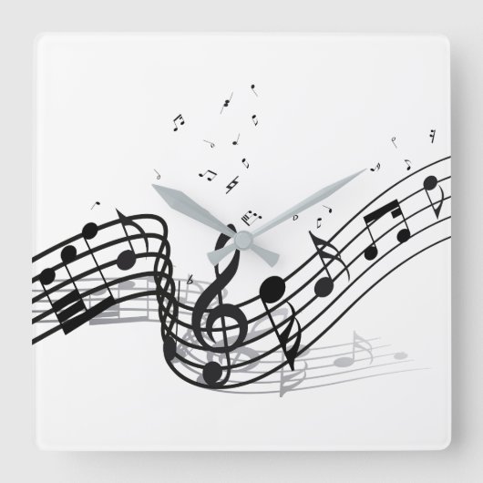Horloge Carrée Musique (Recto)