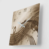 Horloge Carrée Musique (Angle)