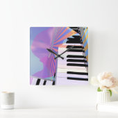 Horloge Carrée Musique de clavier Abstraite (Maison)