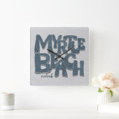 Horloge Carrée Myrtle Beach Denim Lettre (Maison)
