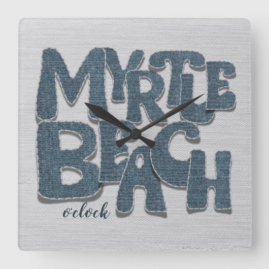 Horloge Carrée Myrtle Beach Denim Lettre (Recto)