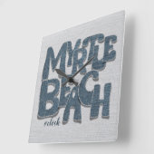 Horloge Carrée Myrtle Beach Denim Lettre (Angle)
