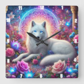 Horloge Carrée Mystic White Wolf (Recto)