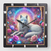 Horloge Carrée Mystic White Wolf (Recto)