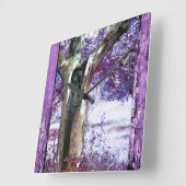 Horloge Carrée Mystical tree (Angle)