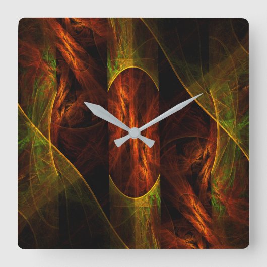 Horloge Carrée Mystique Jungle Abstract Art Square (Recto)