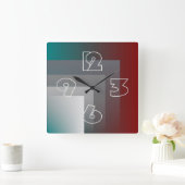 Horloge Carrée N - Bourgogne gris turquoise (Maison)