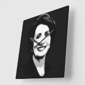 Horloge Carrée Nancy Pelosi Face (Angle)