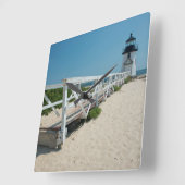 Horloge Carrée Nantucket. Phare Old Wooden (Angle)